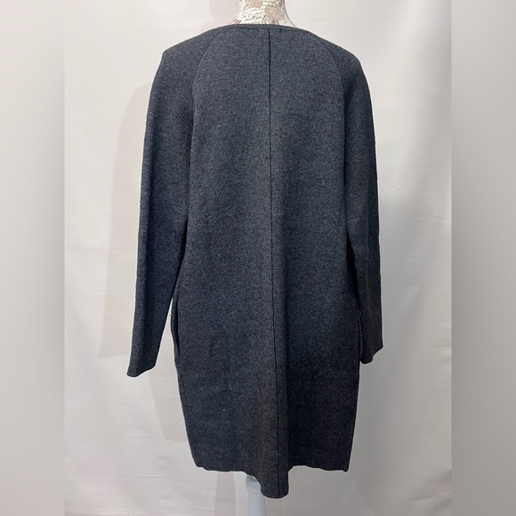 SOLAR Charcoal gray wool and cashmere blend cardigan sweater size M. - Picture 7 of 11